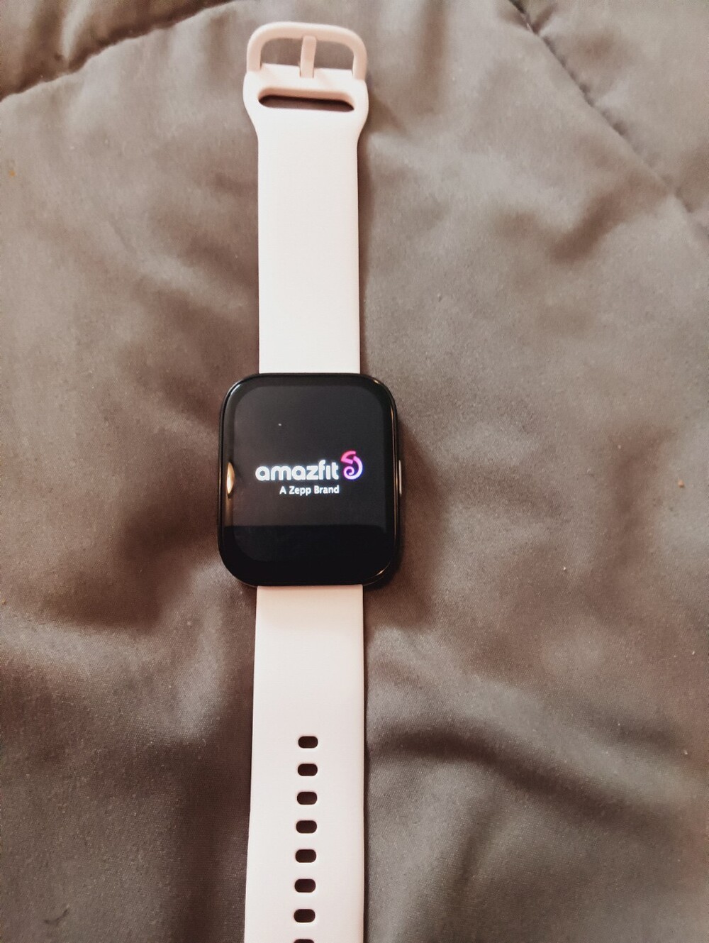 Amazfit Zepp OS Fitness Smartwatch | Pastel Pink Silicone Band